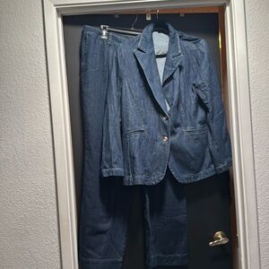 Lane Bryant blue jean pants suit size 18